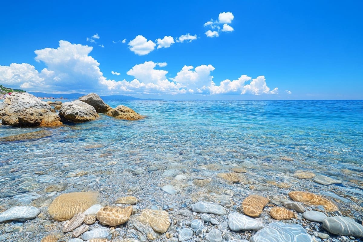 Una vista del mare della Liguria